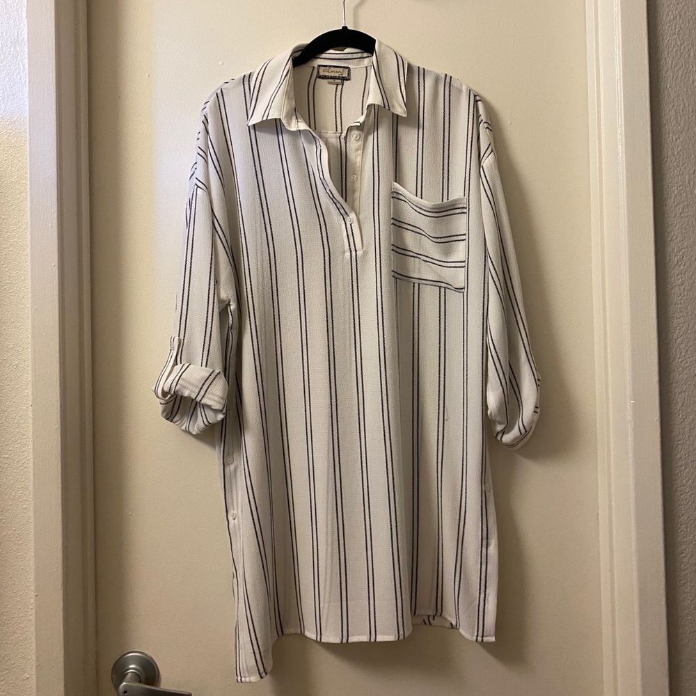 Black and white striped tunic